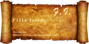 Filla István névjegykártya